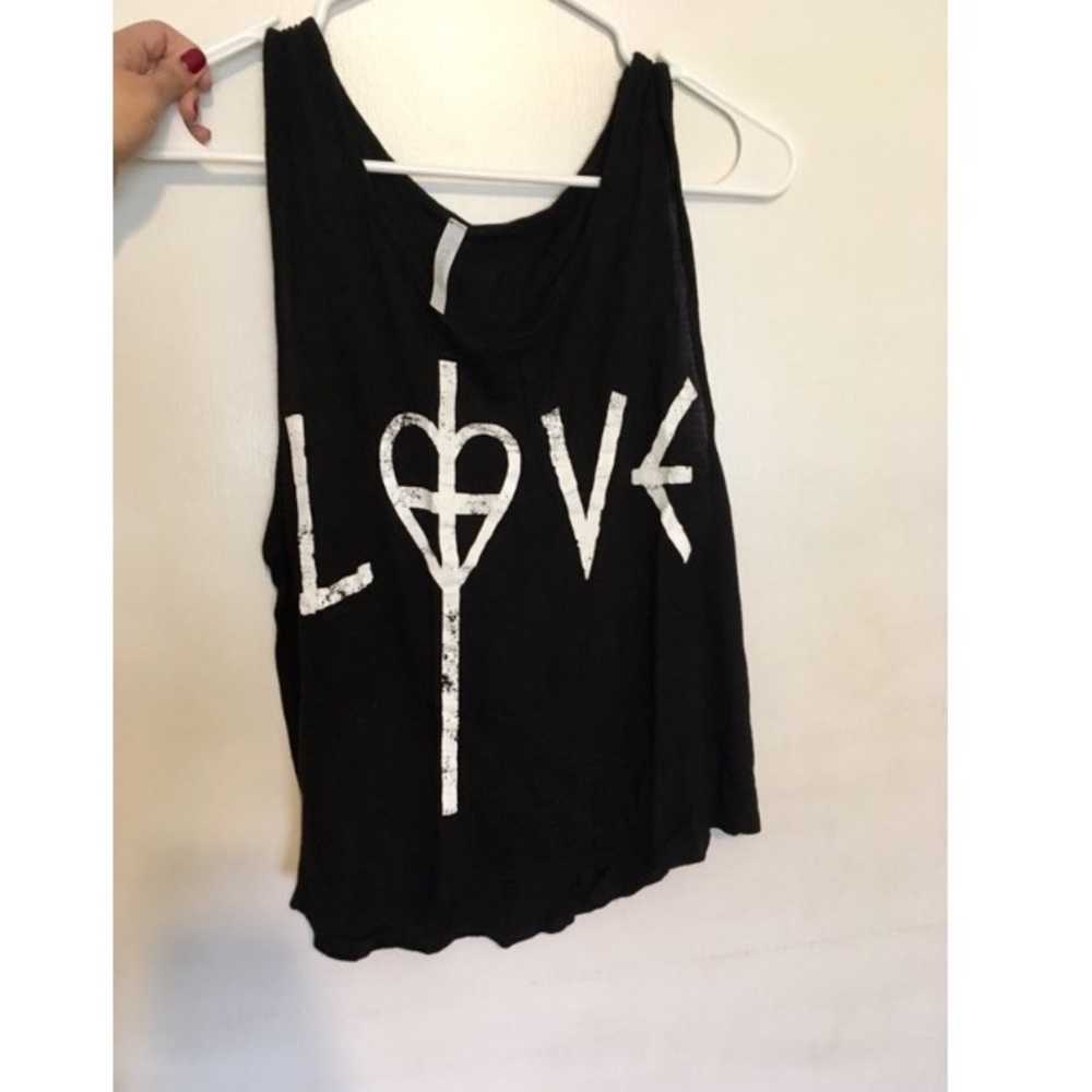 Black 'LOVE' tank top